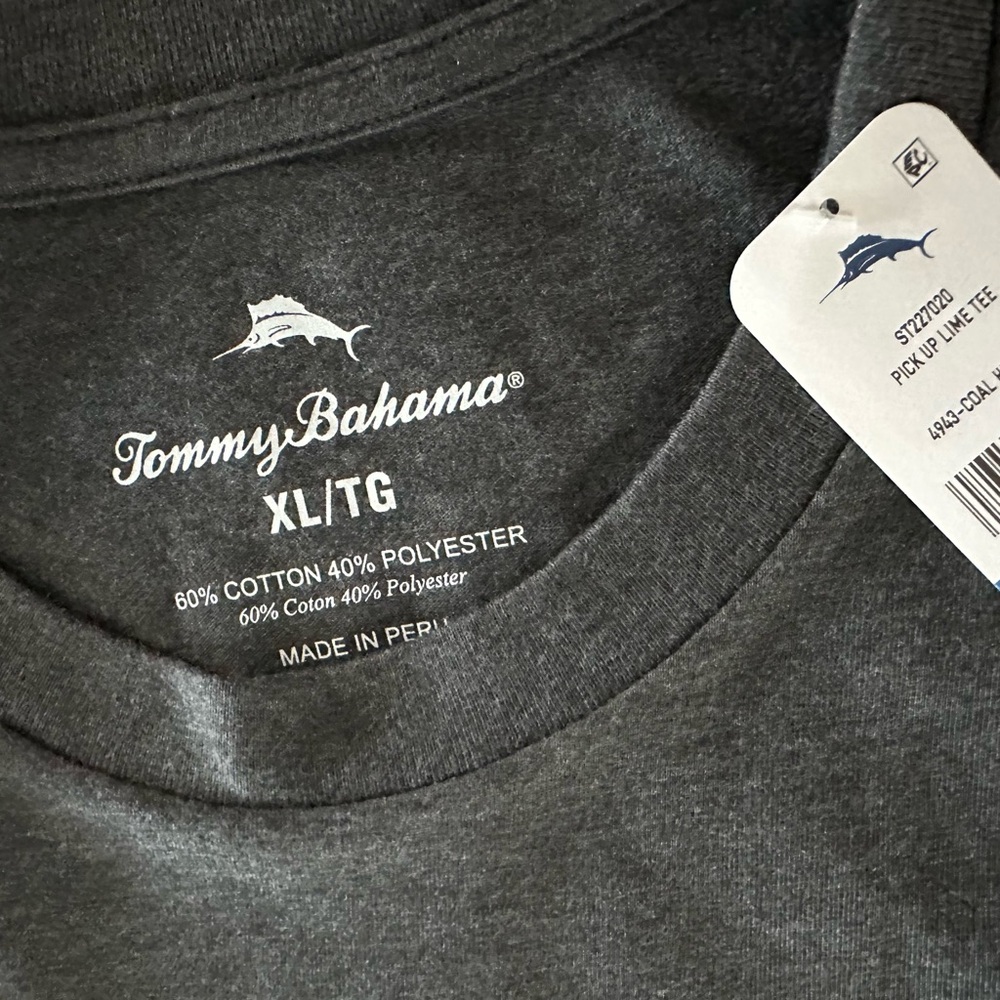 Tommy Bahama Men’s PICK UP LIME “Come Here Often” T-shirt XL Gray NEW Tequila - Picture 5 of 5